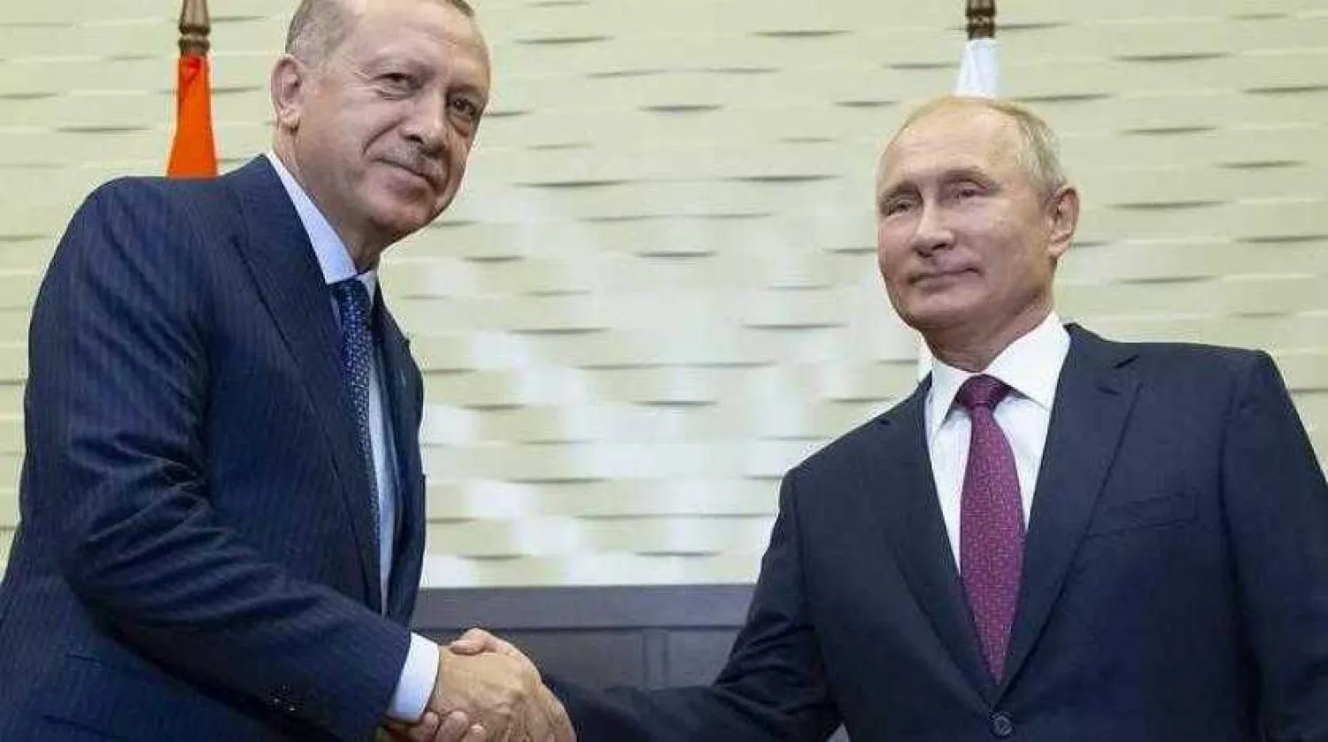 Presidents Putin and Erodgan shake hands. AP Photo/Alexander Zemlianichenko