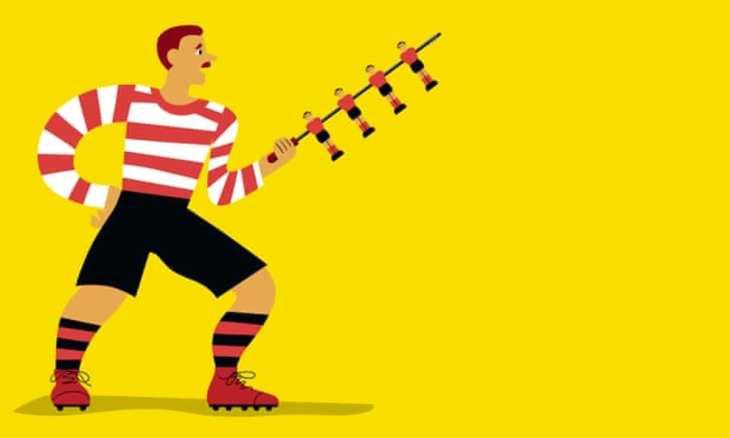  Leigh Roose set a high bar for footballing vengeance at Stoke’s Victoria Ground back in 1910. Illustration: Lo Cole
