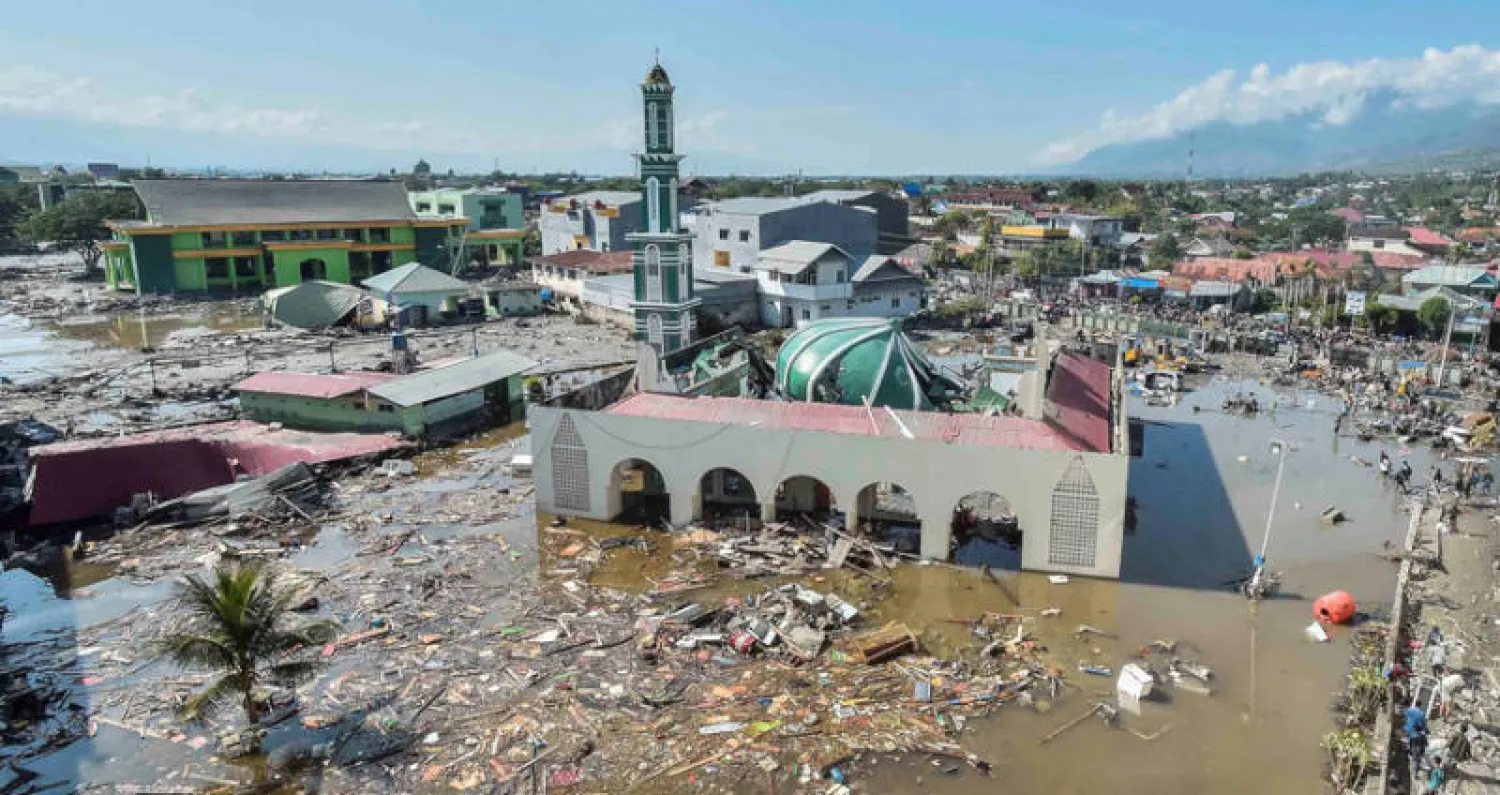 شاهد... لقطات بواسطة «درون» تظهر كارثة إندونيسيا