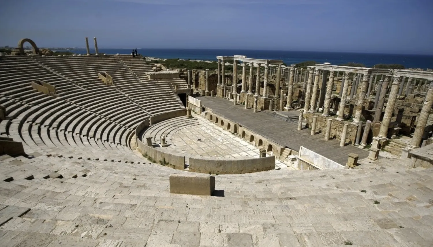 The Roman amphitheater in Sabratha, Libya. (AFP)
