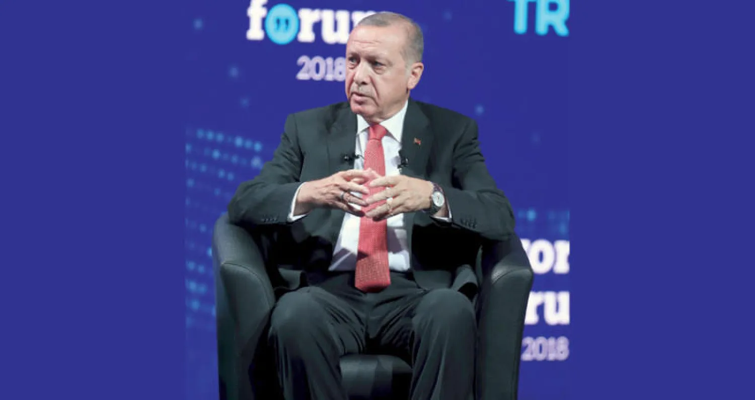 إردوغان في كلمة في ختام منتدى إعلامي عقد في إسطنبول (أ.ب)