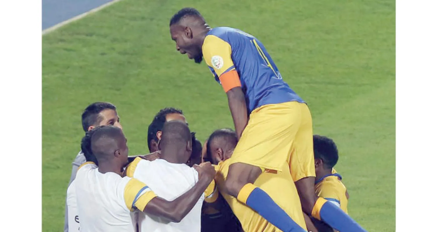 فرحة نصراوية بعد الهدف الخامس في الحزم («الشرق الأوسط»)