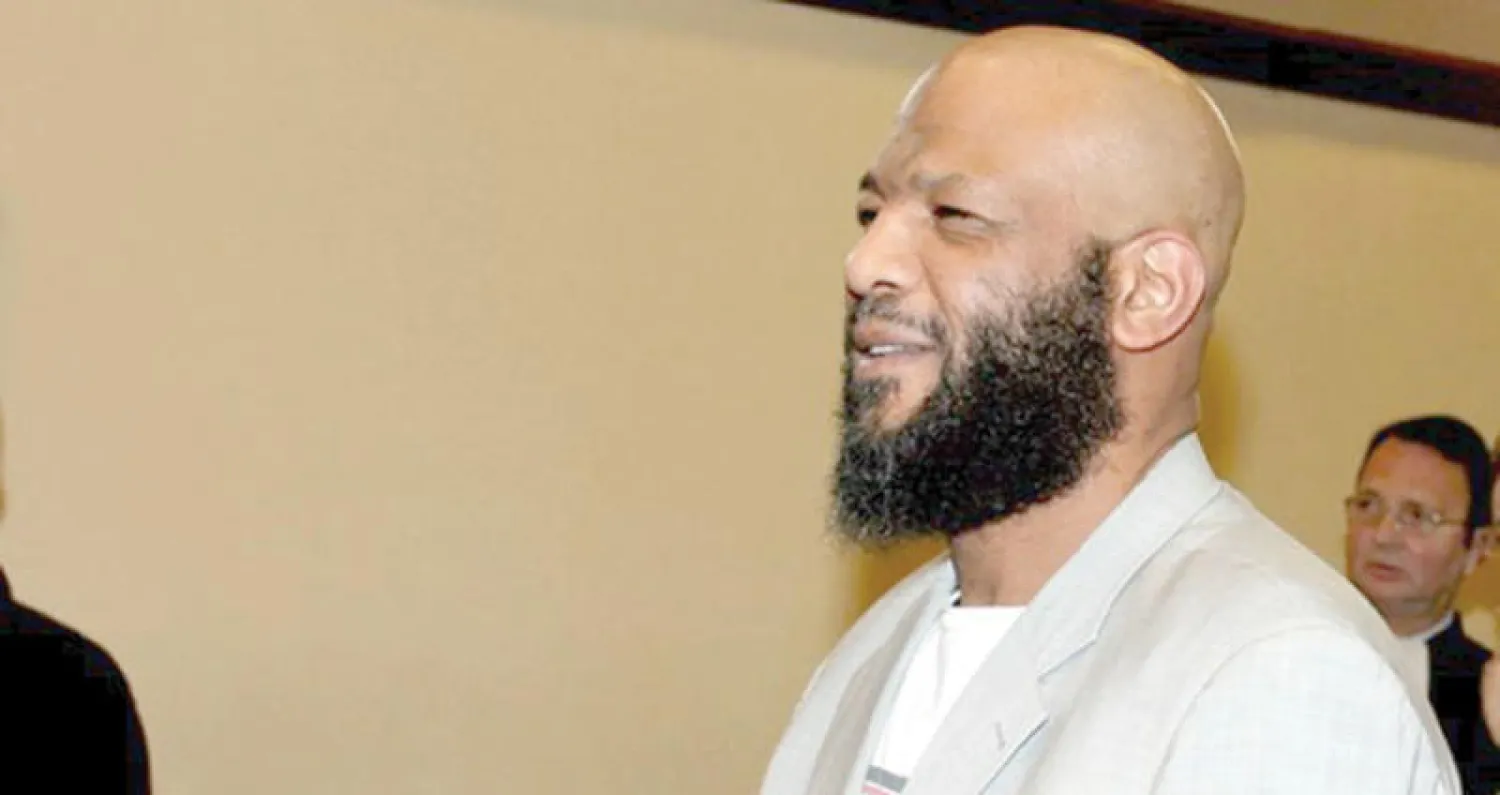 نزار الطرابلسي في جلسة سابقة أمم محكم بروكسل («الشرق الأوسط»)