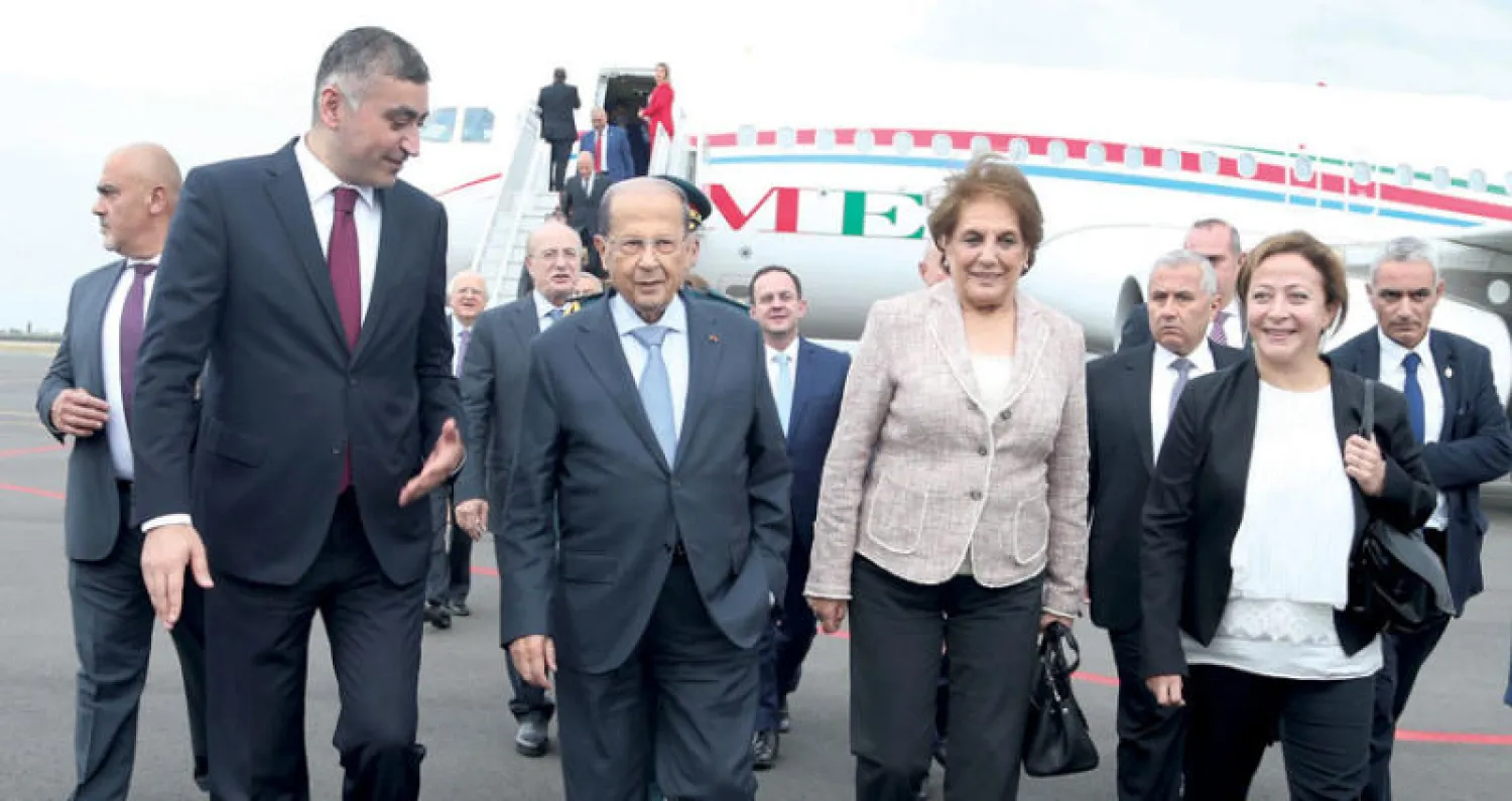 لحظة وصول الرئيس ميشال عون والوفد المرافق إلى أرمينيا (دالاتي ونهرا)