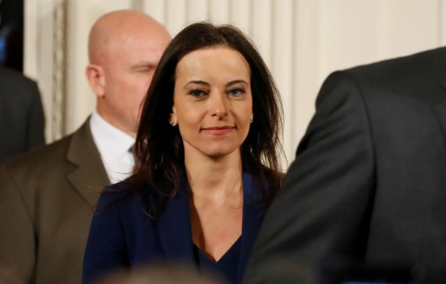 FILE PHOTO: US Deputy National Security Advisor for Strategy Dina Powell arrives to attend a joint news conference with Germany's Chancellor Angela Merkel and US President Donald Trump in the East Room of the White House in Washington, US, March 17, 2017. REUTERS/Jim Bourg/Files