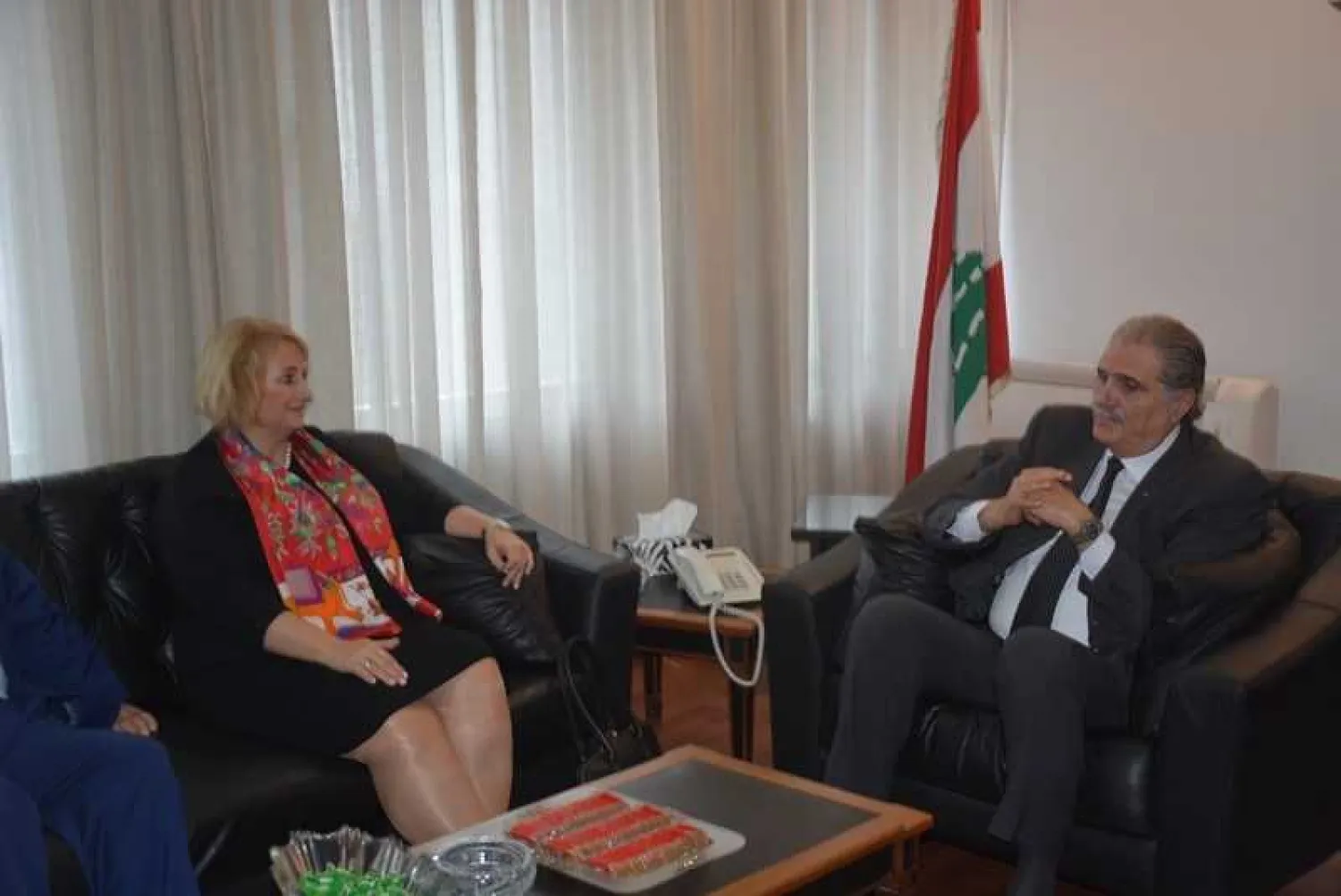 Minister of Justice in the caretaker government Salim Jreissati meets with President of the Special Tribunal for Lebanon Judge Ivana Hrdlickova (NNA)