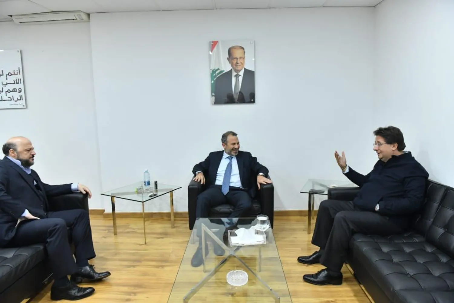 Foreign Affairs Minister Gebran Bassil meets with Information Minister Melhem Riachi (NNA).