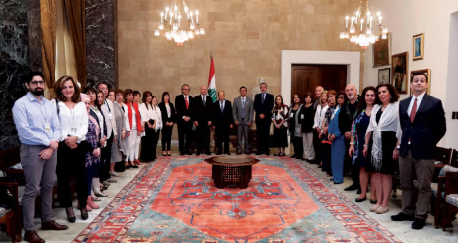 الرئيس اللبناني ميشال عون استقبل أمس وفداً اغترابياً أكاديمياً من الأرجنتين (دالاتي ونهرا)