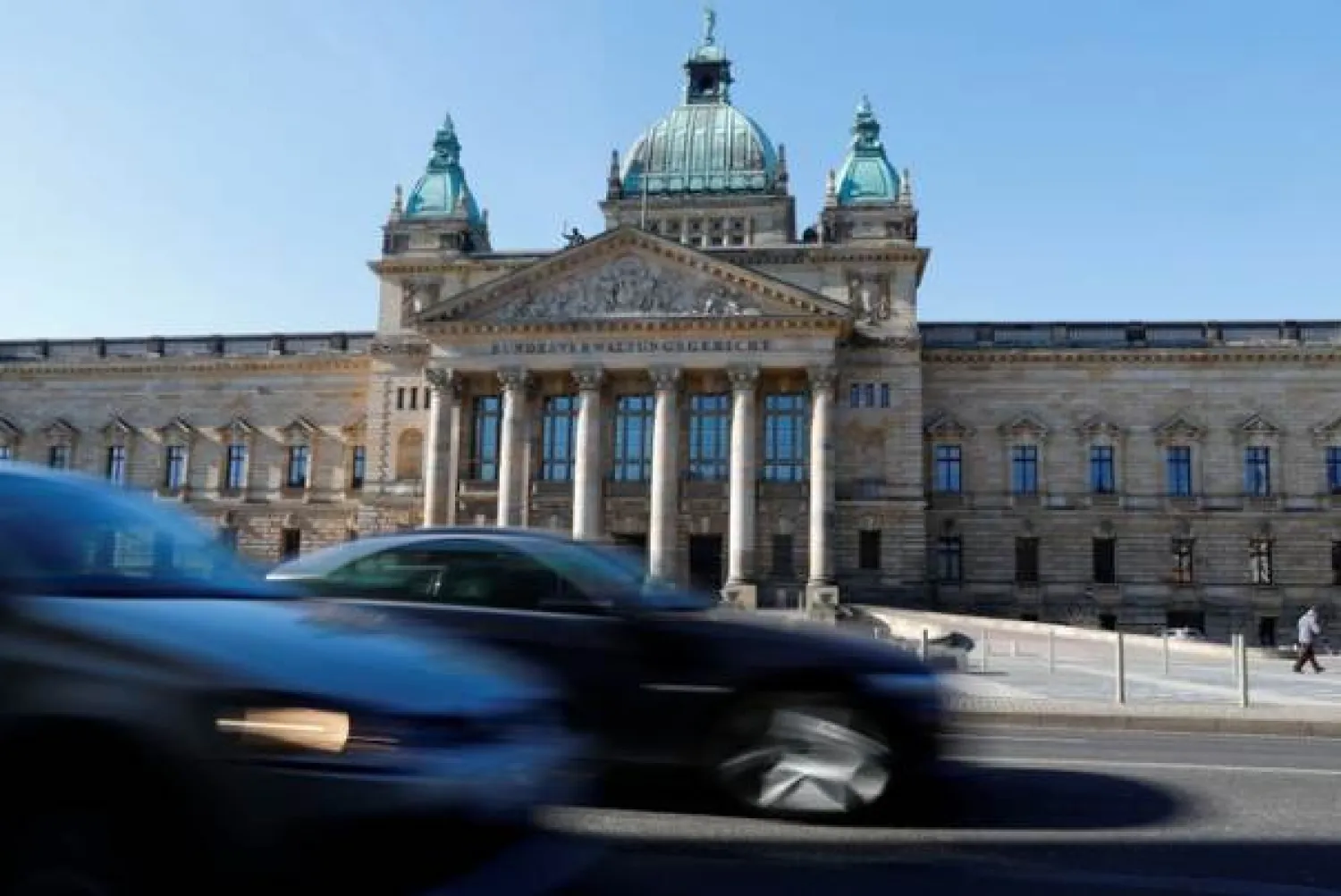 Cars drive past Germany's Federal Administrative Court, in Leipzig, Germany February 27, 2018. REUTERS/Fabrizio Bensch