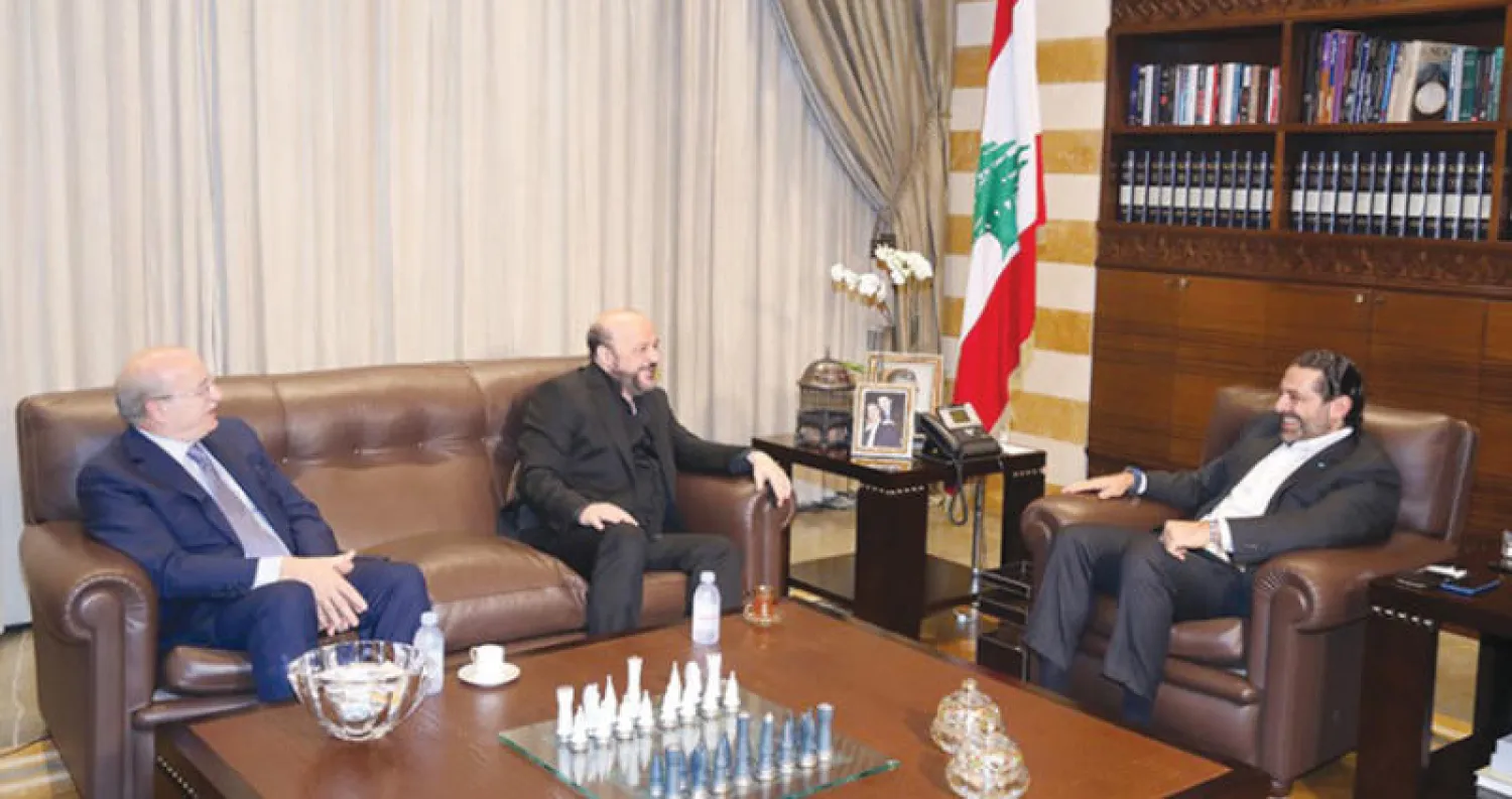 استقبل رئيس الحكومة المكلف سعد الحريري مساء أمس وزير الإعلام في حكومة تصريف الأعمال ملحم رياشي في حضور الوزير غطاس خوري (الوكالة الوطنية)