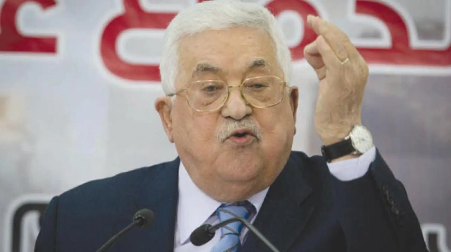 Palestinian President Mahmoud Abbas addresses the central council on Monday (AP)