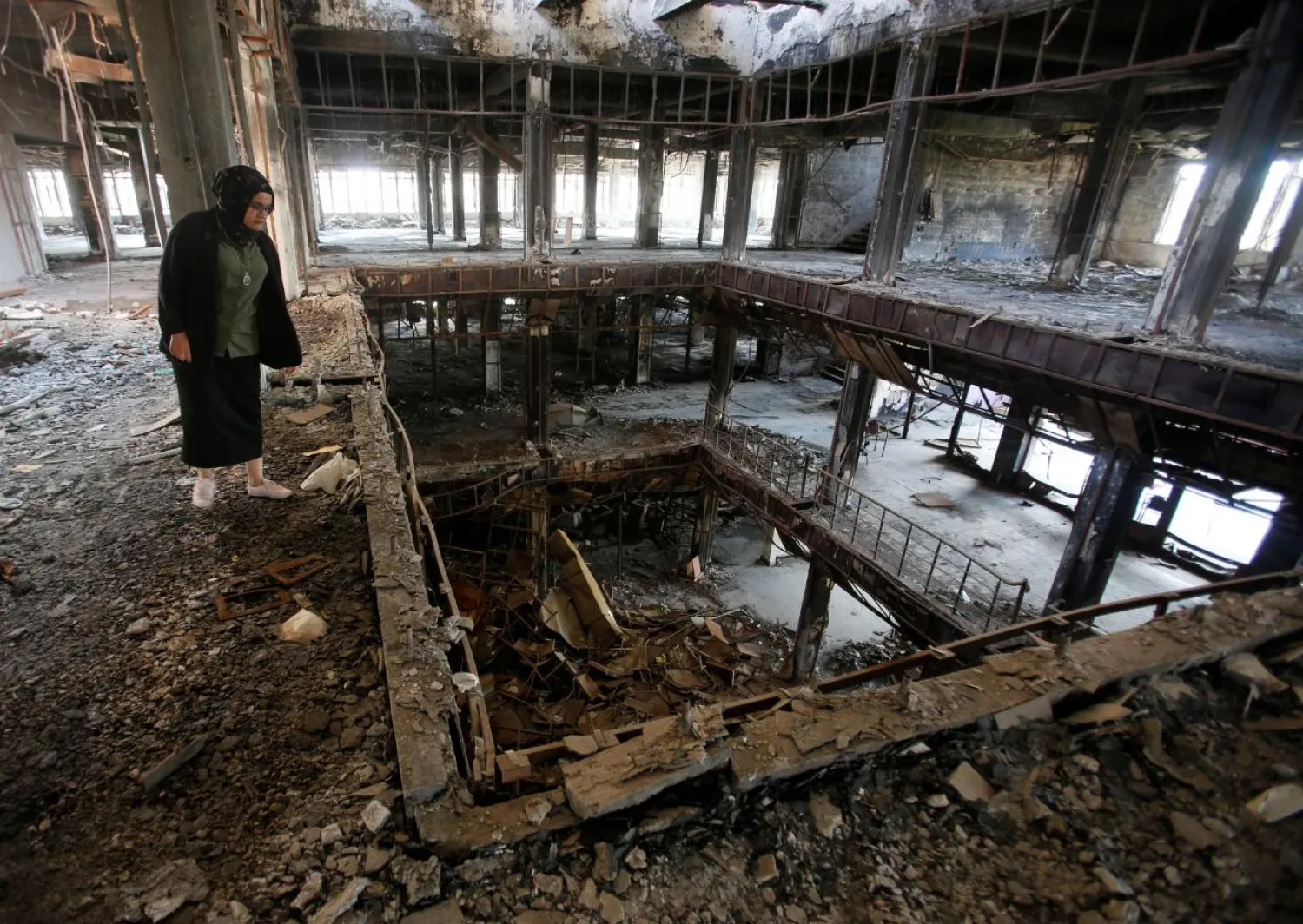 The ruins of the Central Library of Mosul University. (Reuters)