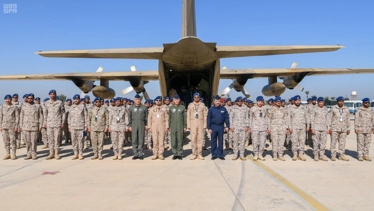 Saudi forces arrive in Egypt for the Shield of the Arabs 1 exercises. (SPA)