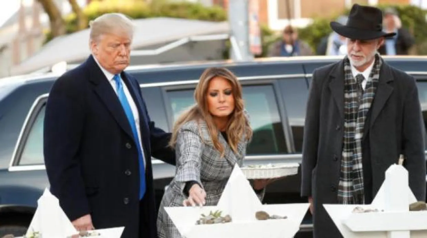 Trump'tan silahlı saldırı yapılan sinagoga taziye ziyareti