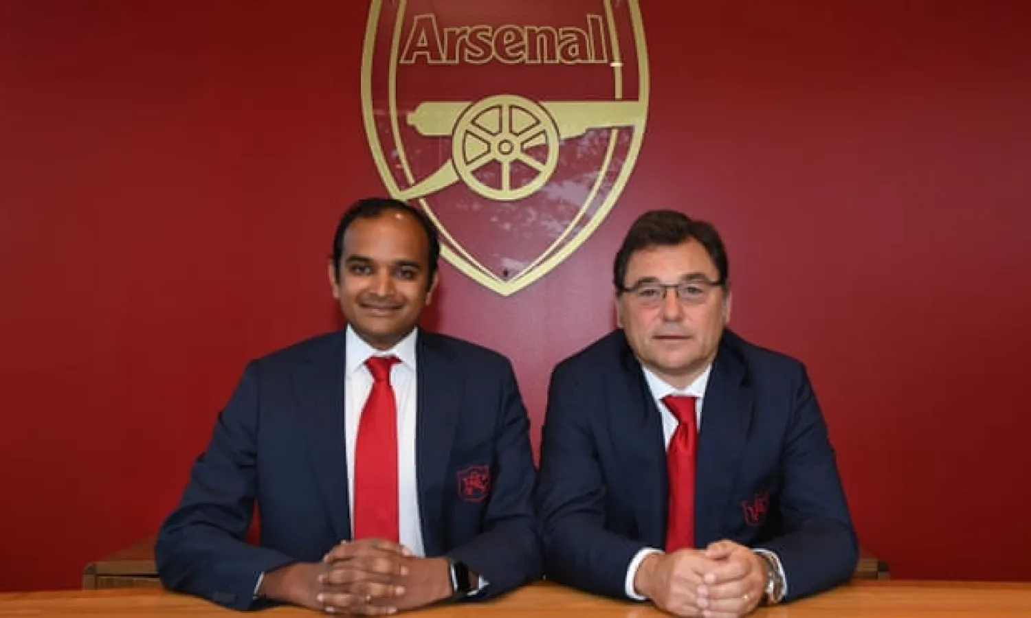  Vinai Venkatesham, left, and Raúl Sanllehí have big ambitions for Arsenal. Photograph: Stuart MacFarlane/Arsenal FC via Getty Images
