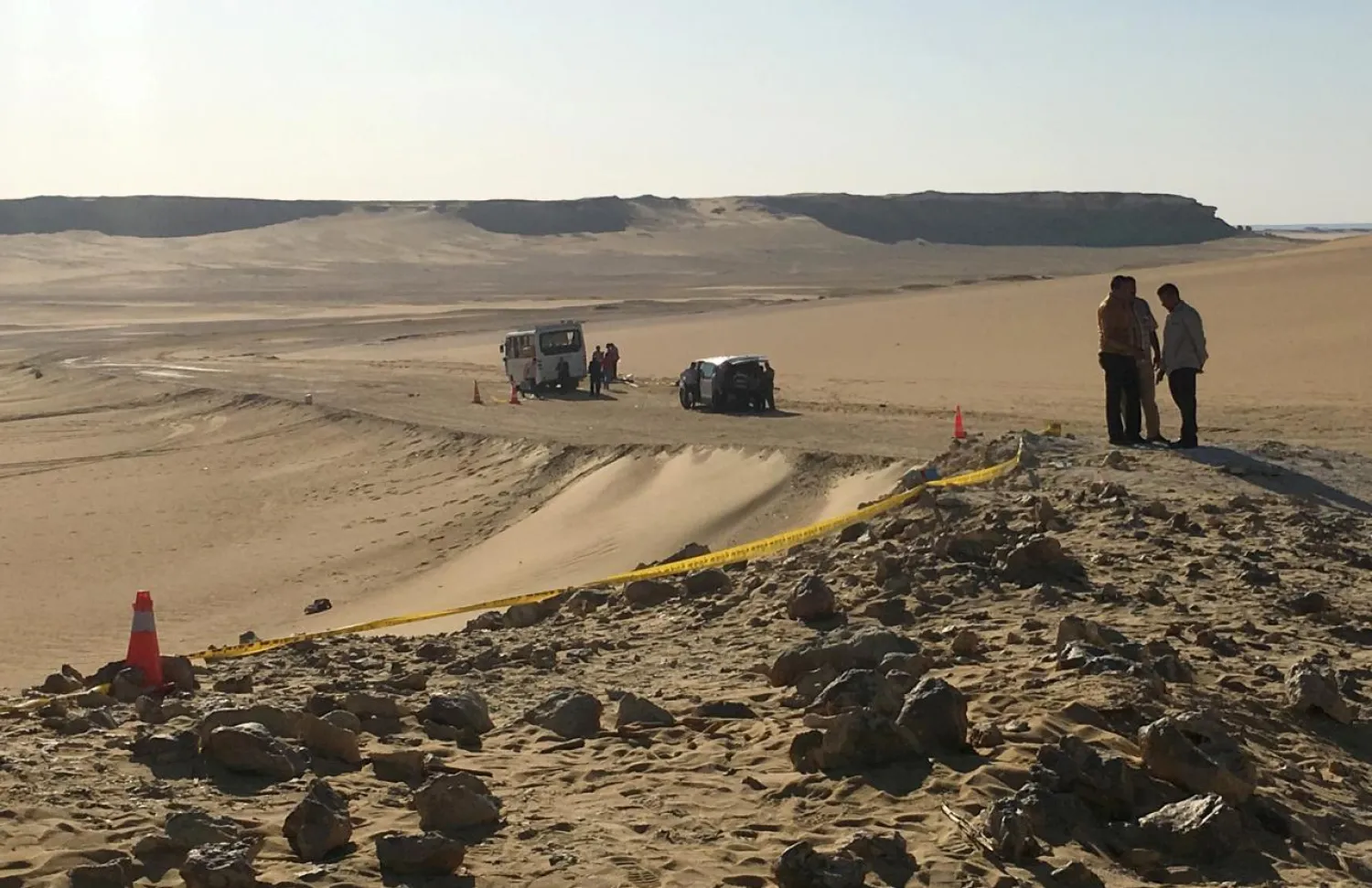 The scene of the Minya attack on Friday. (Reuters)