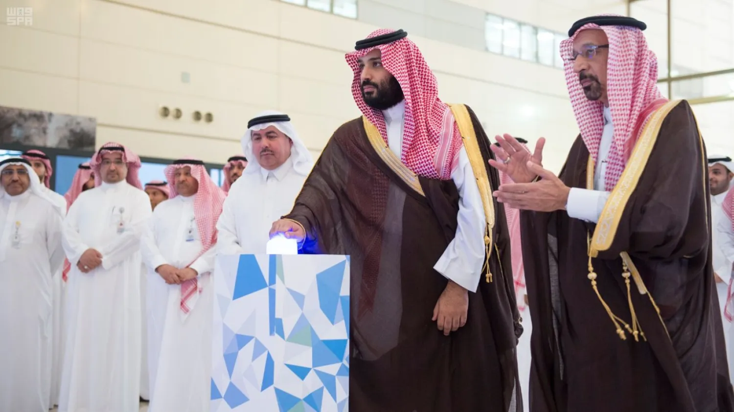 Crown Prince Mohammed bin Salman launches seven strategic projects. (SPA)