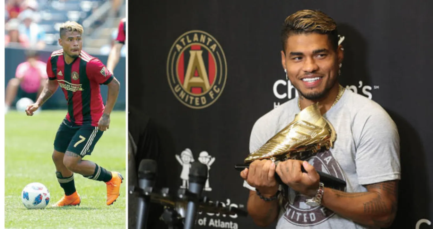 مارتينيز يحتفل بجائزة الحذاء الذهبي لأفضل هداف بالدوري الأميركي  -  مارتينيز نجم أتلانتا يونايتد الأميركي