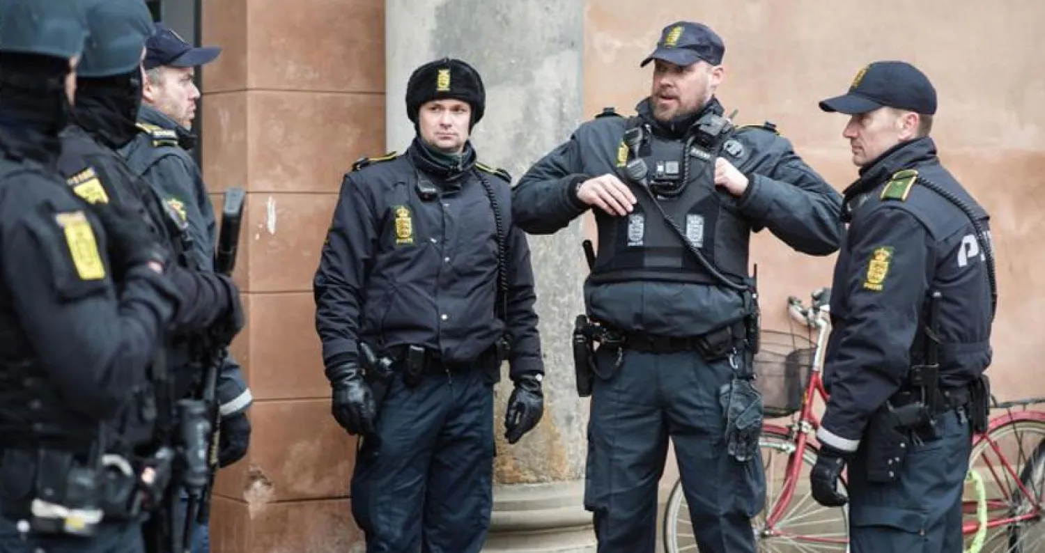 عناصر من الشرطة الدنماركية. («الشرق الأوسط»)