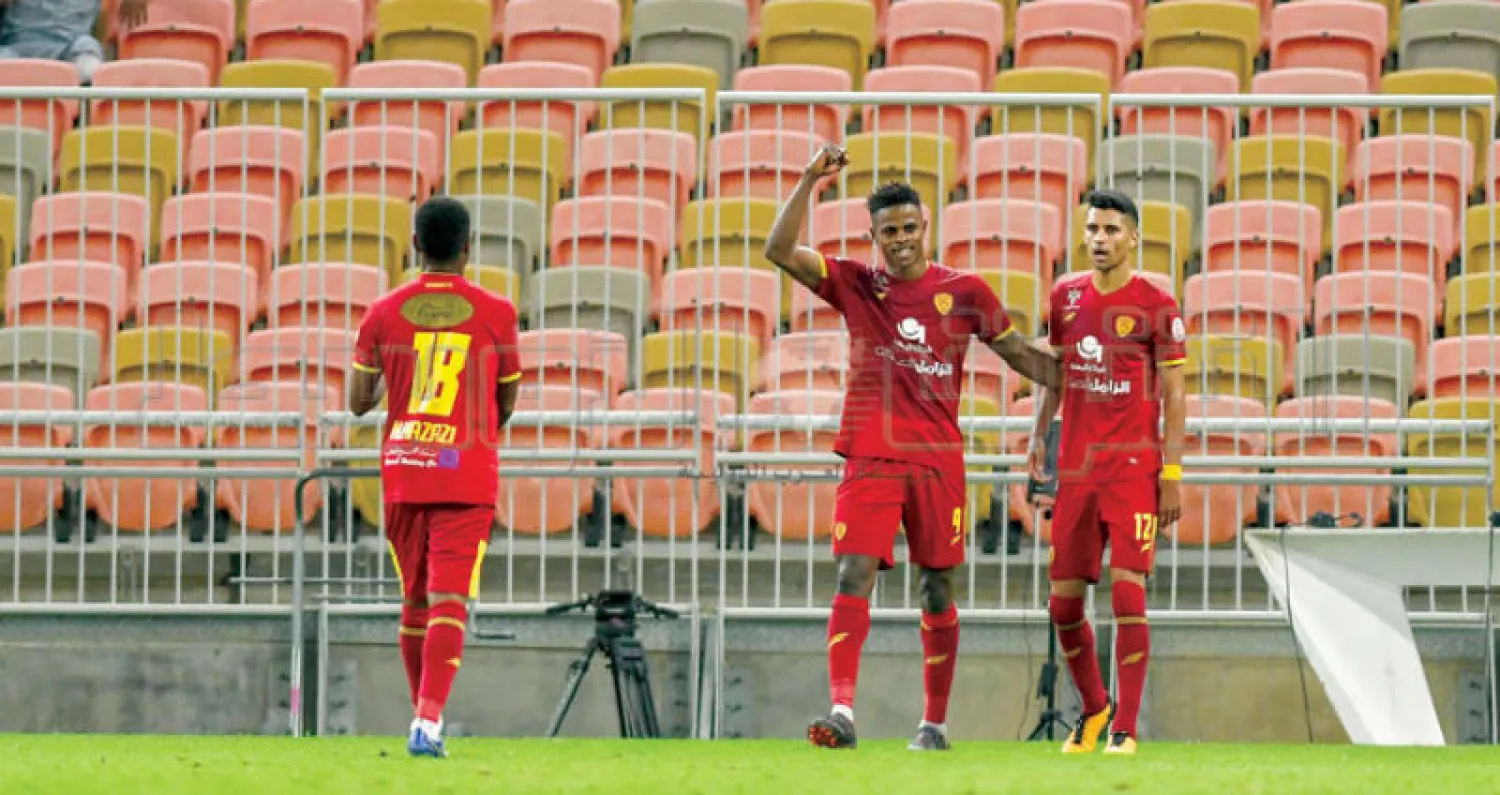 فرحة قدساوية تكررت مرتين أمس على حساب فريق الأهلي (تصوير: علي خمج)