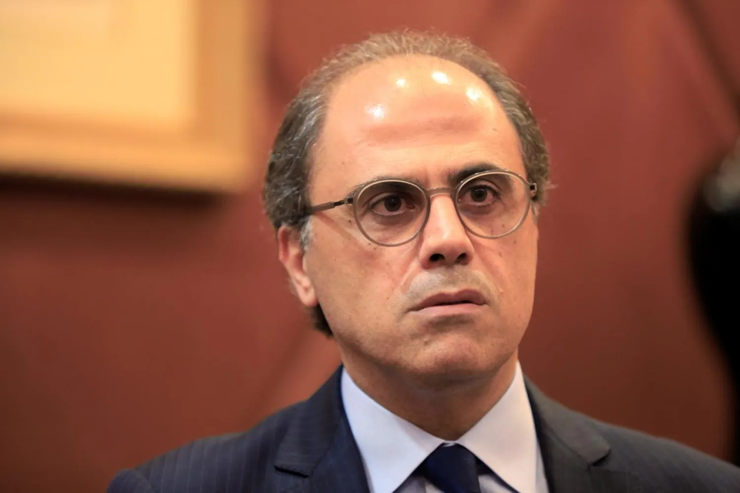 Jihad Azour, the IMF's Director for the Middle East and Central Asia, speaks during an interview with Reuters television in Beirut, Lebanon, July 12, 2018. (Reuters)