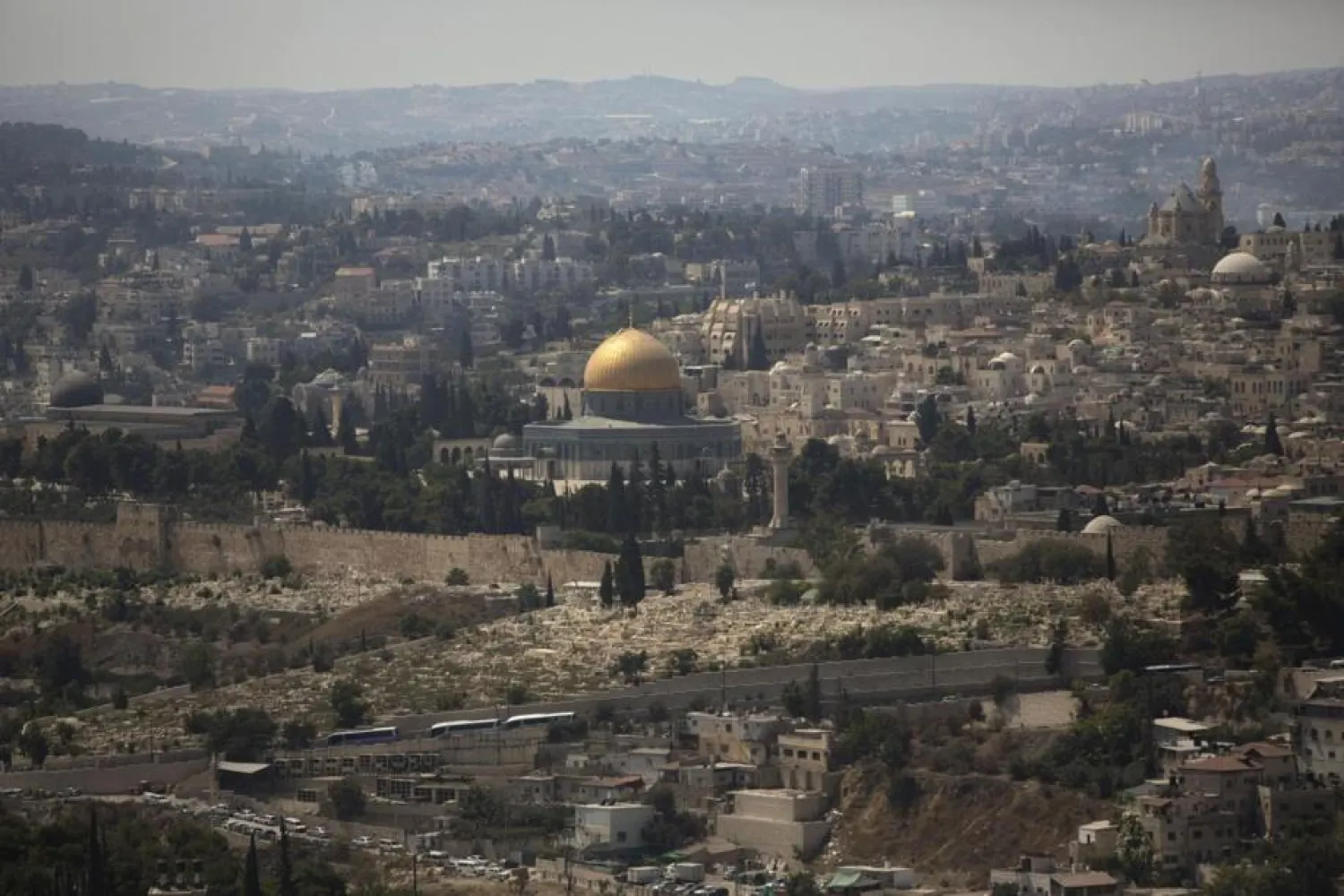  In this Sept. 9, 2013 file photo, the Dome of the Rock Mosque in the Al Aqsa Mosque compound is seen in Jerusalem's old city. Israel plans to build a cable car to relieve traffic in Jerusalem's Old City. The project has united architects and Palestinian activists in opposition to a project they say is an eyesore to a picturesque landscape and a ploy to entrench Israeli control over the city's contested eastern sector. (AP Photo/Sebastian Scheiner, File)