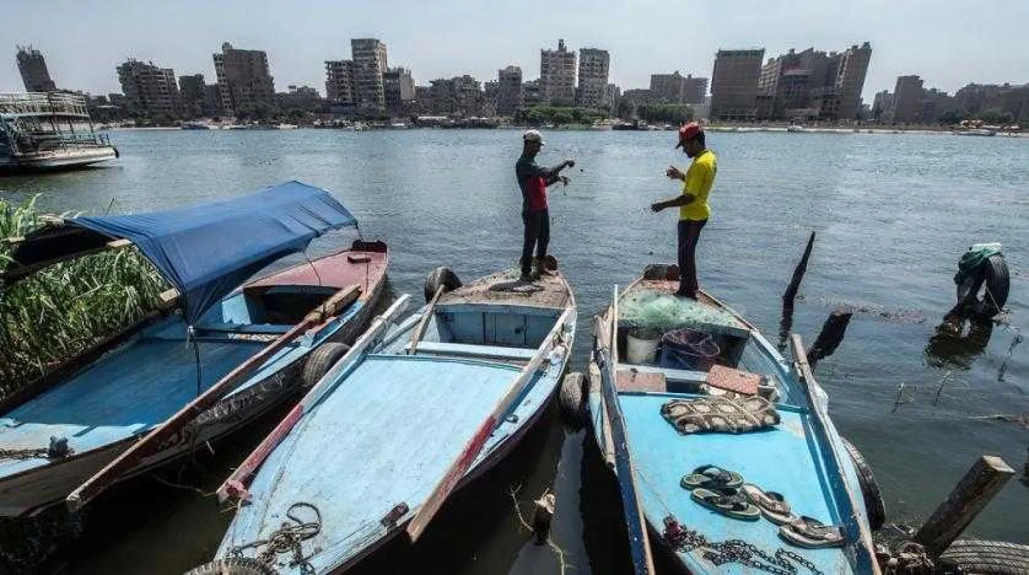 Egyptian fishermen at the Nile in Cairo. (AFP)
