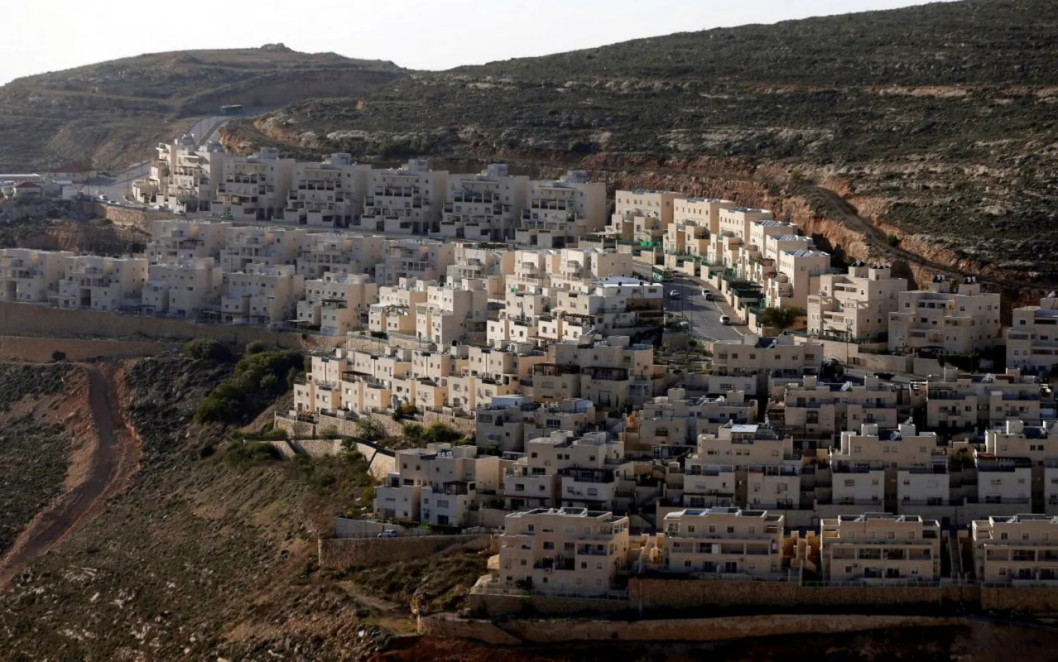 General view of houses of the Israeli settlement of Givat Ze'ev, in the occupied West Bank. (Reuters)