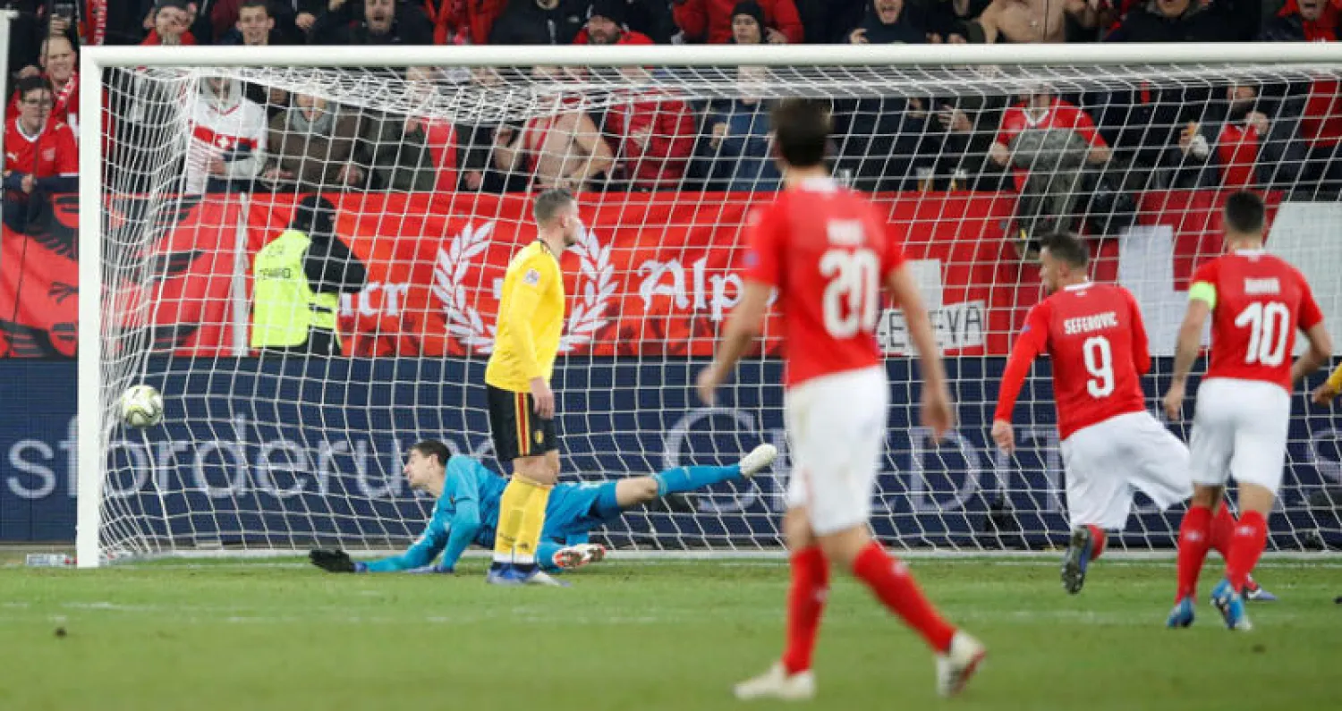 سيفيروفيتش يختتم خماسية سويسرا في شباك بلجيكا (رويترز)