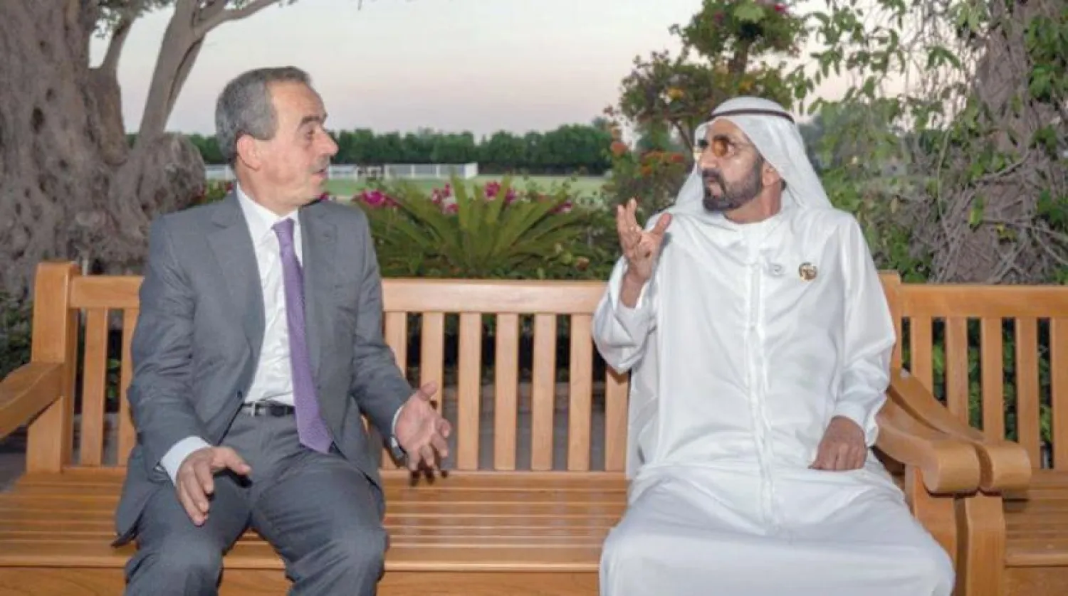 Sheikh Mohammed bin Rashid during the interview with Asharq Al-Awsat's editor-in-chief
