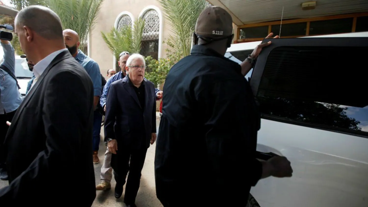 UN special envoy to Yemen Martin Griffiths arrives in Hodeidah. (Reuters)