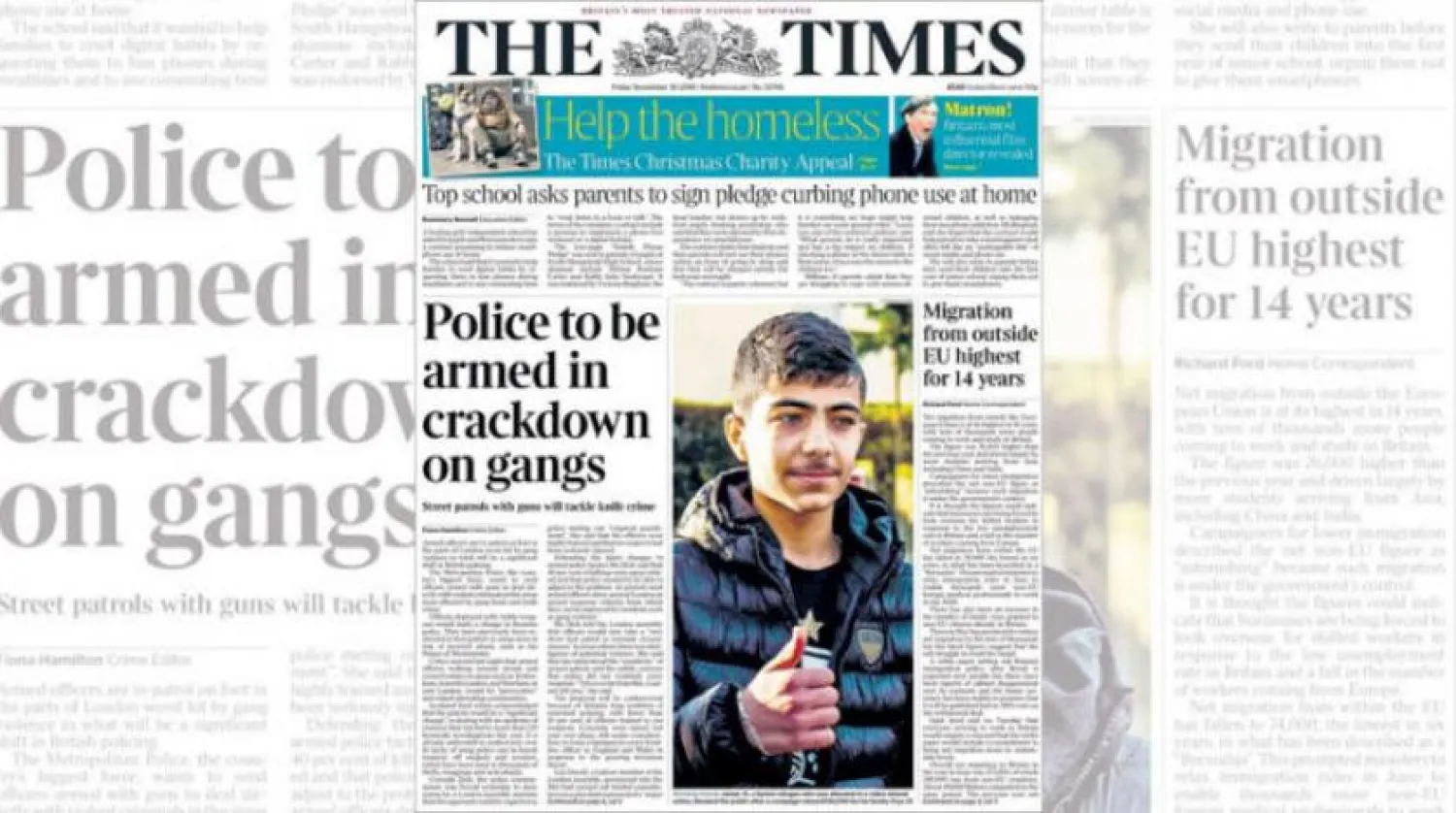 The Syrian boy’s photo on the front page of The Times