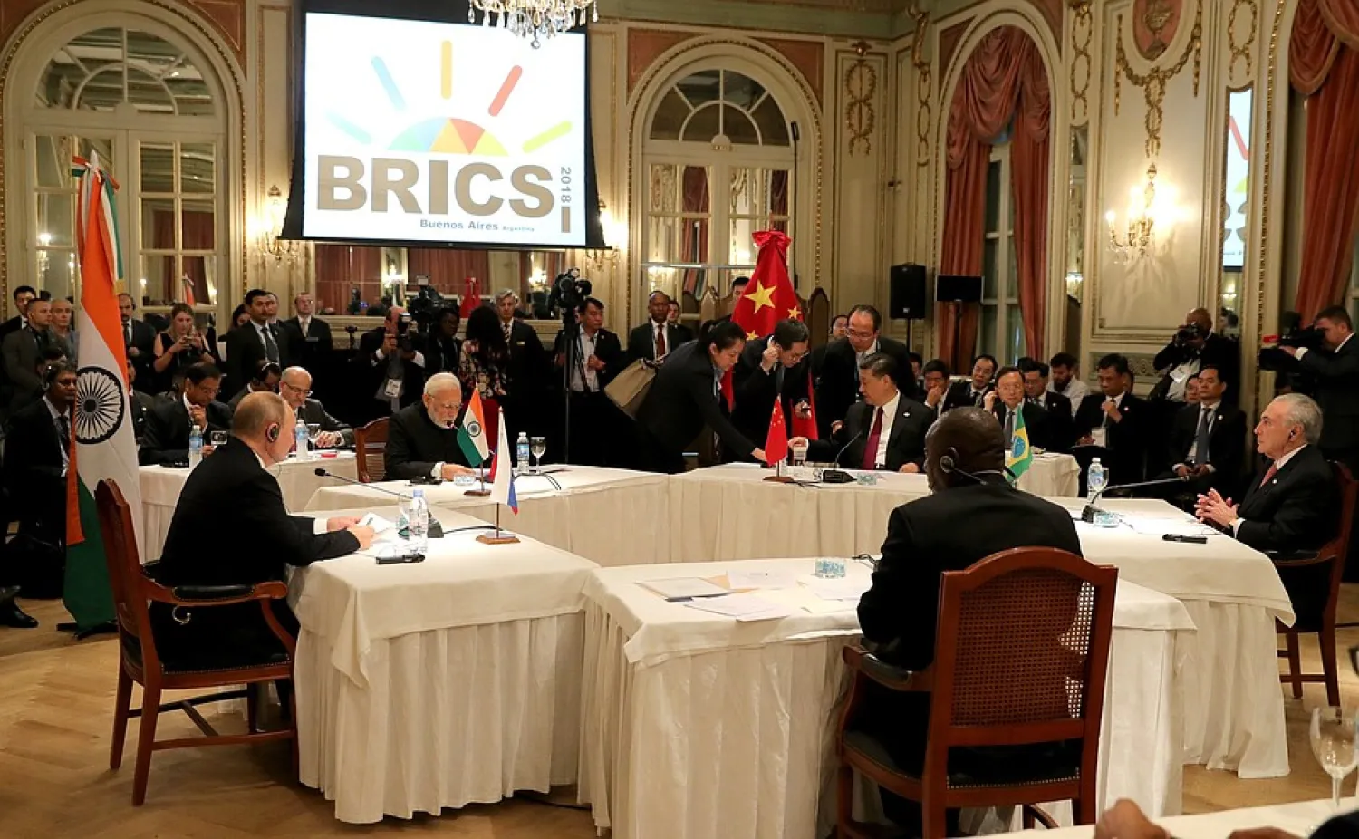 The BRICS leaders meet on the sidelines of the G20 summit in Argentina. (Kremlin)