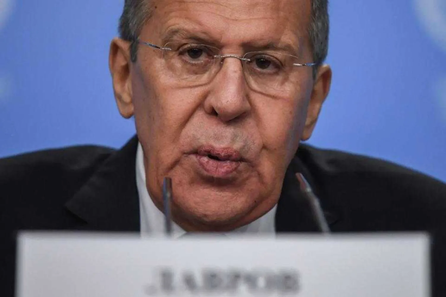 Russian Foreign Minister Sergei Lavrov gives his annual press conference in Moscow on January 15. Reuters