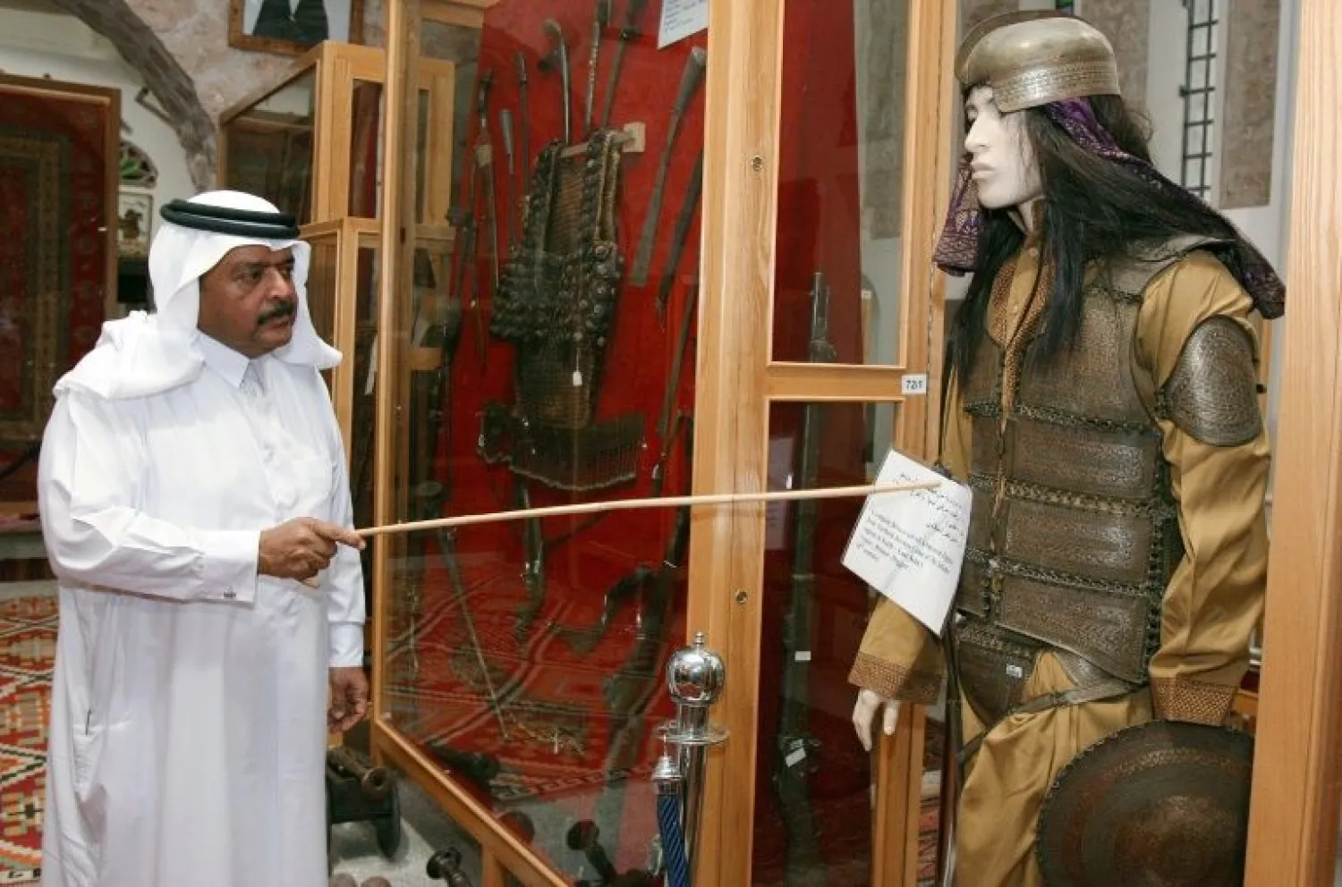 Qatari billionaire Sheikh Faisal bin Qassim Al Thani with some of his private collection in Doha. (AFP)