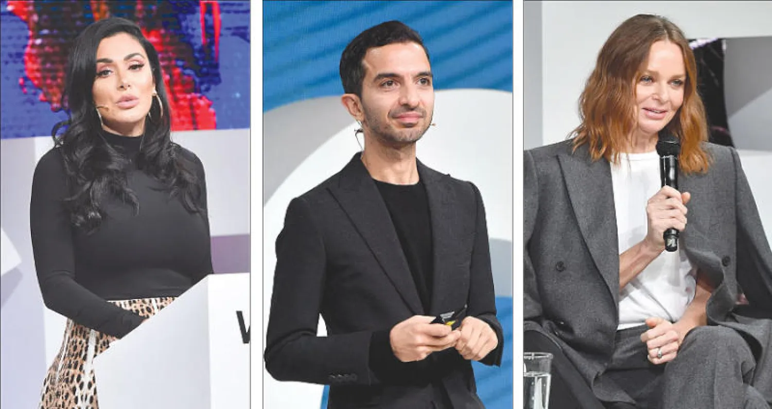 ستيلا ماكارتني والتحديات التي واجهتها - عمران أميد مؤسس مؤتمر «فويسز» وموقع «بي أو إف» - هدى قطان مؤسسة «هدى بيوتي» خلال المؤتمر