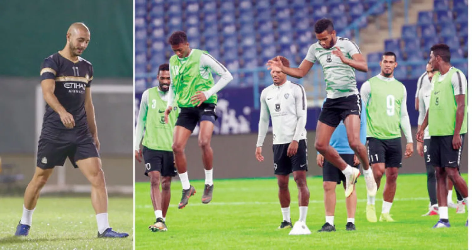 من استعدادات الهلال للديربي (الشرق الأوسط)  -  نور الدين امرابط خلال تدريبات النصر (الشرق الأوسط)