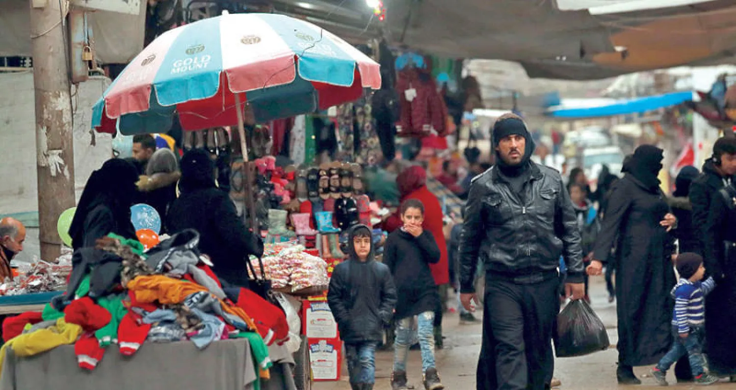 أحد أسواق مدينة القامشلي شمال شرقي سوريا (أ.ف.ب)