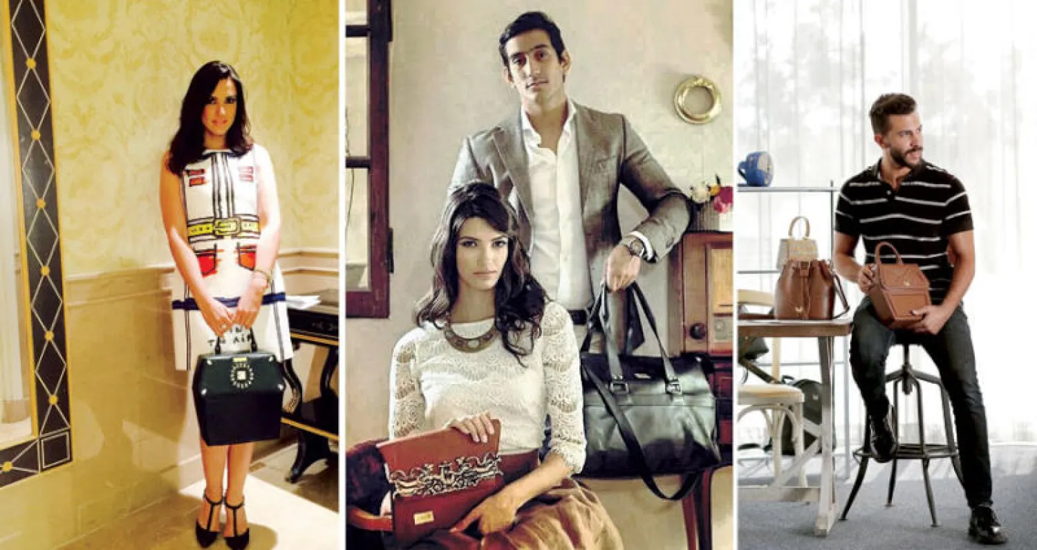 بعض تصميمات عزام  -  الفنانة درة تحمل حقيبة من تصميمه