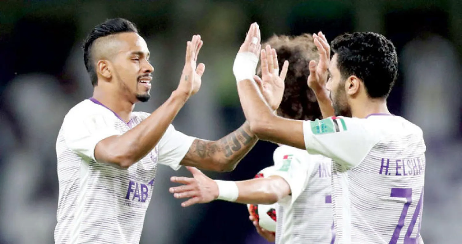 فرحة عيناوية بعد أحد الأهداف أمام ويلنغتون النيوزلندي (رويترز)