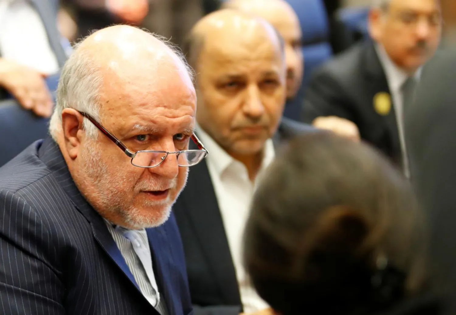 Iran's Oil Minister Bijan Zanganeh talks to journalists at the beginning of an OPEC meeting in Vienna, Austria December 6, 2018. REUTERS/Leonhard Foeger