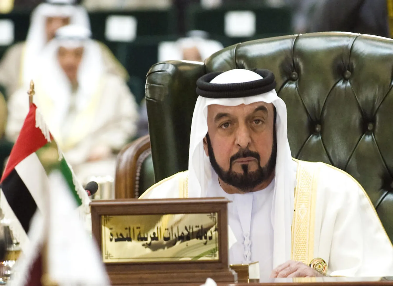 UAE President Sheikh Khalifa bin Zayed Al Nahyan listens to closing remarks during the closing ceremony of the GCC summit in Kuwait December 15, 2009. (Reuters)