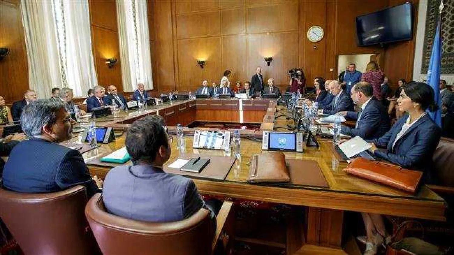  A view of a session of talks on Syria in Geneva, Switzerland, September 11, 2018 (Photo by Reuters)