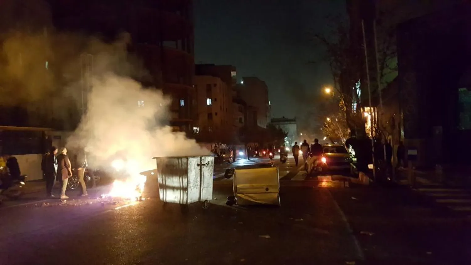 People protest in Tehran, Iran December 30, 2017 in this picture obtained from social media. REUTERS.