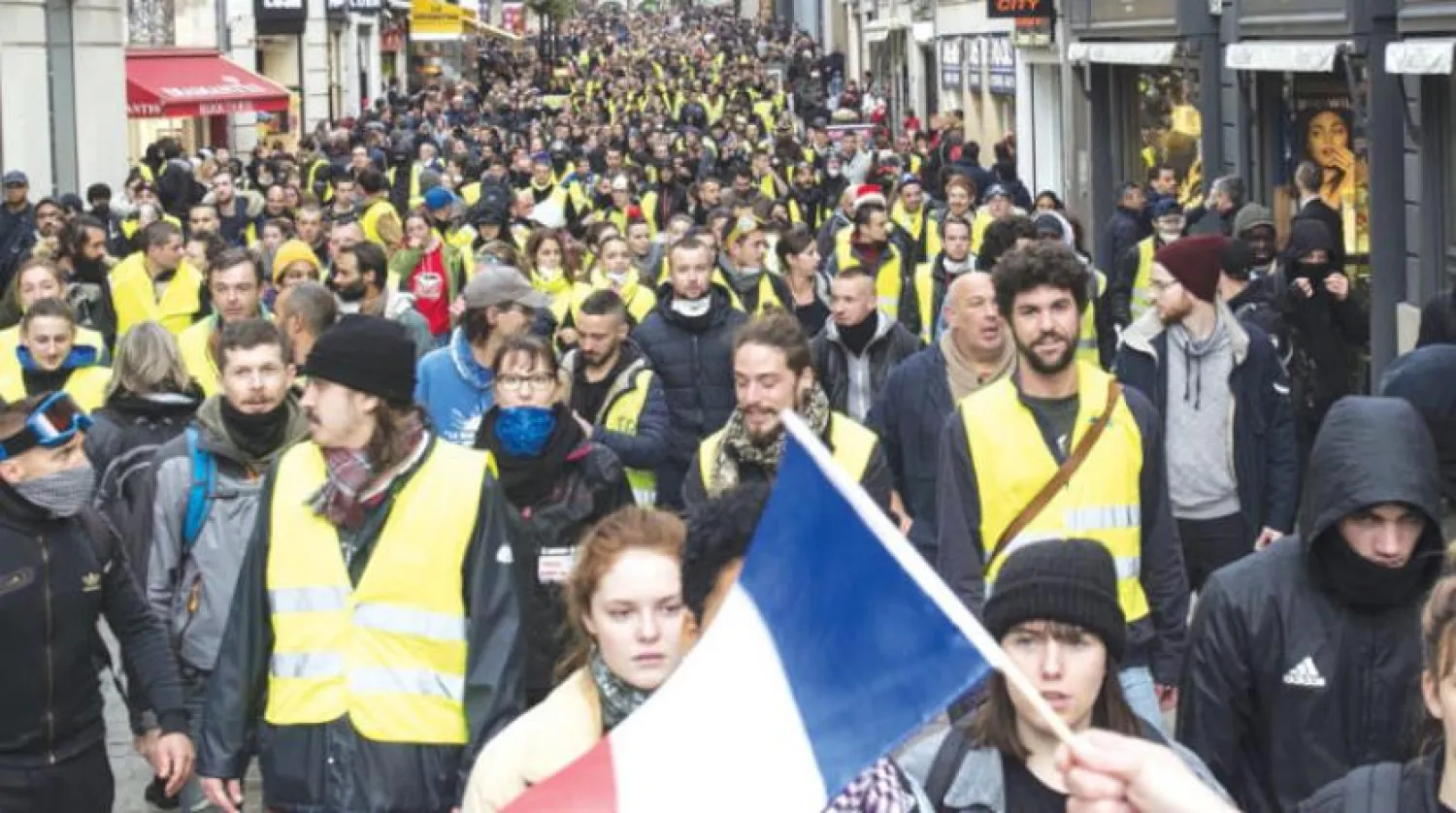 Dün Nantes’te yapılan protesto gösterisinden bir kare (AFP)