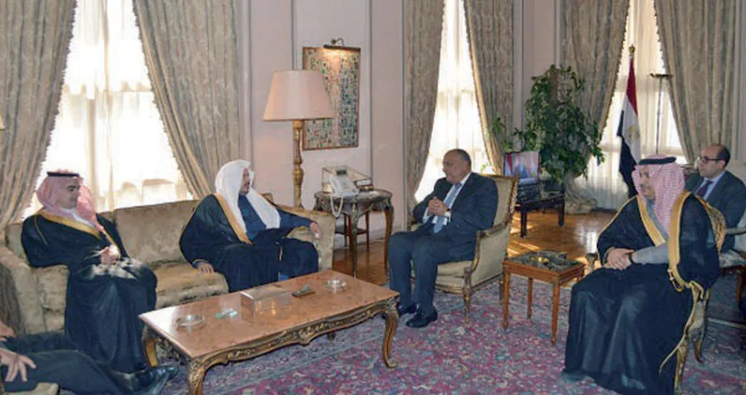 رئيس مجلس الشورى السعودي خلال لقائه شكري (الشرق الأوسط)