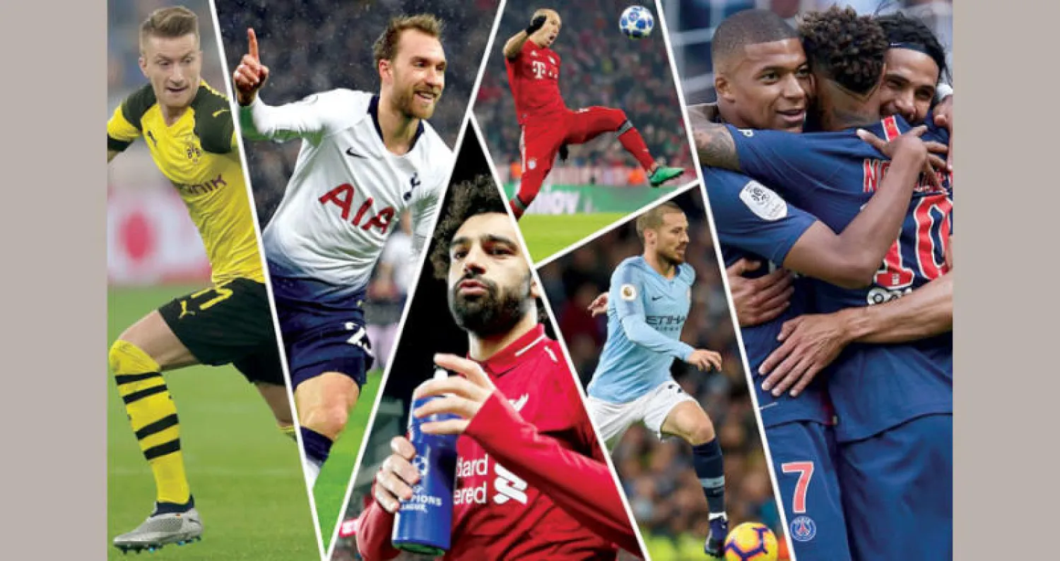 مبابي  -  روبين  -  سيلفا  -  صلاح  -  إريكسن  -  رويس