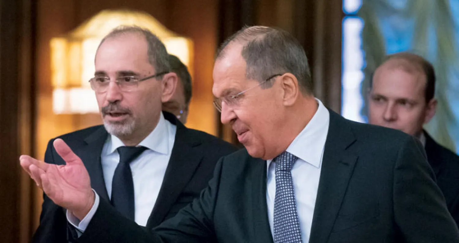 لافروف والصفدي في موسكو أمس (أ.ب)