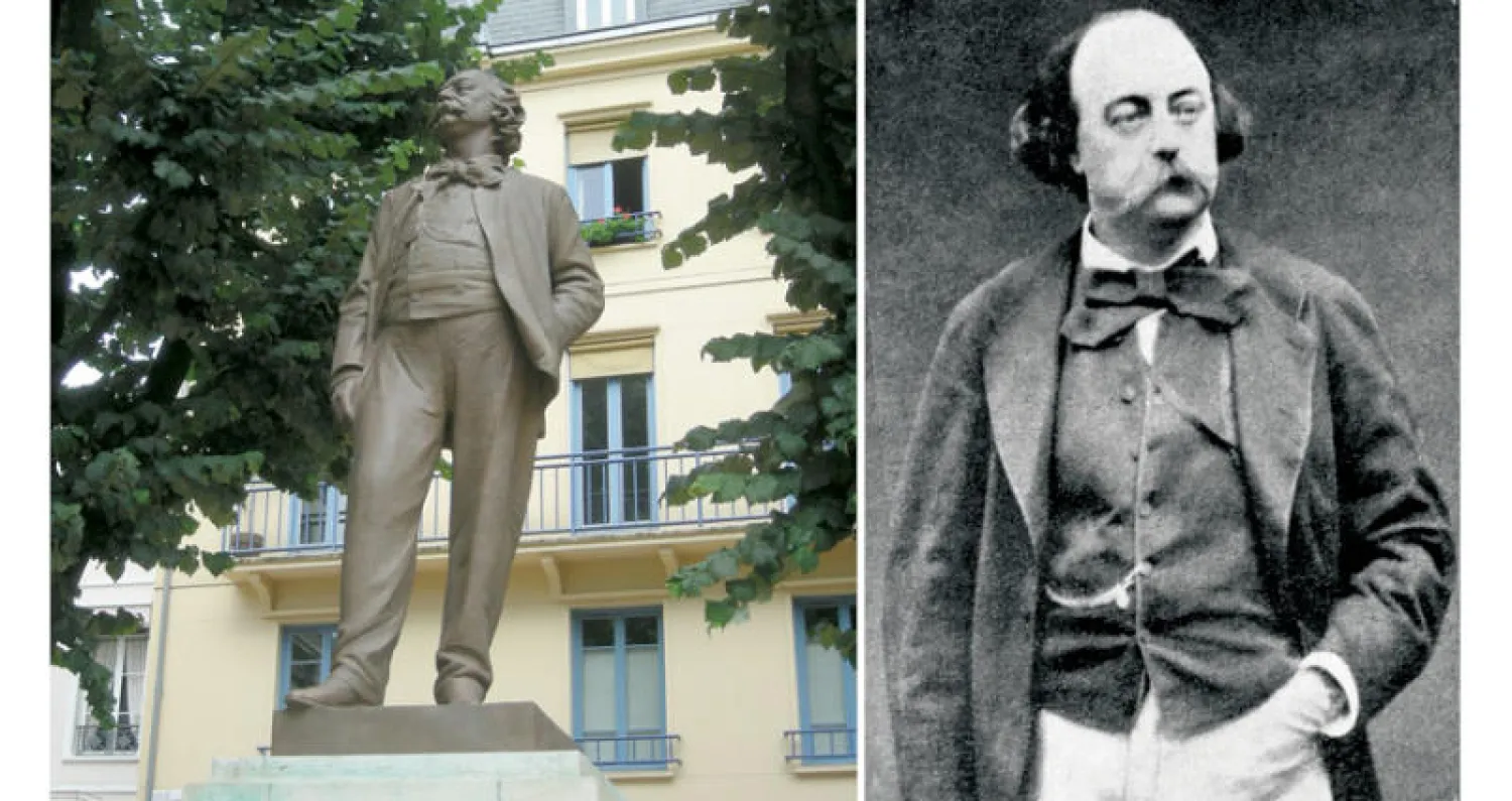 فلوبير  -  تمثال فلوبير في مدينته