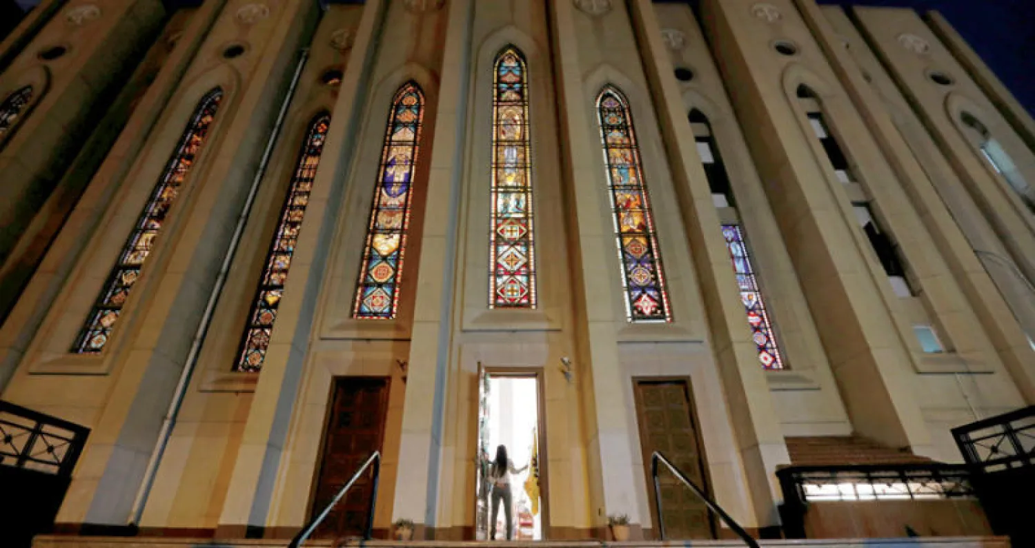 كاتدرائية العذراء مريم في مدينة نصر شرق القاهرة عشية الاحتفال بعيد الميلاد الأسبوع الماضي (رويترز)